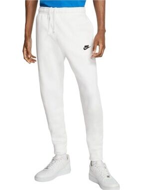 New Nike Swoosh Athletic Club Jogger Fleece Pants Sweatpants White Mens Small
